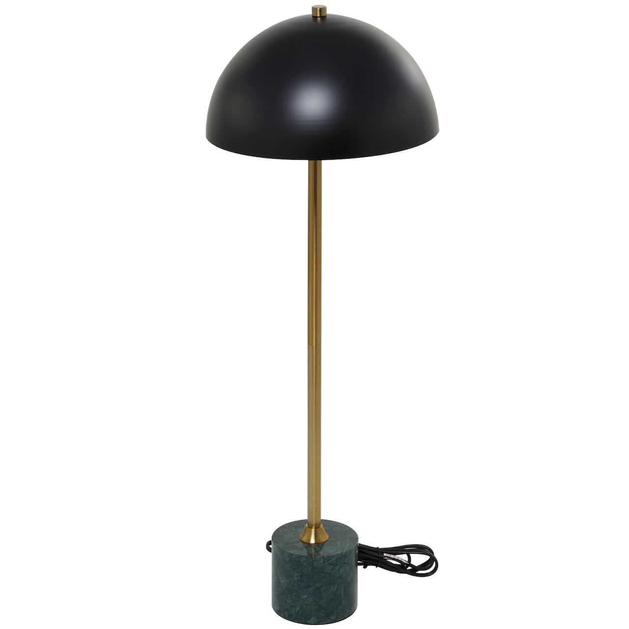 Black Metal Umbrella Style Desk Lamp with Marble Base 10" x 10" x 28"